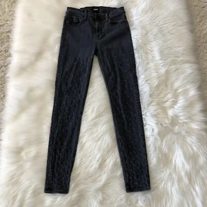 Hudson Nico Ankle SPR Skinny Jeans Floral Distressing Black Womens Size 27 - Picture 1 of 12
