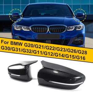 For BMW G20 G21 G22 G30 G31 G11 G14 G15 Carbon Fiber Side Mirror Cover Caps  - Picture 1 of 10