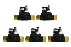 5 LOT 1" NPT Electric Plastic Solenoid Air Water Valve NC 110V AC pneumatic - Picture 1 of 12
