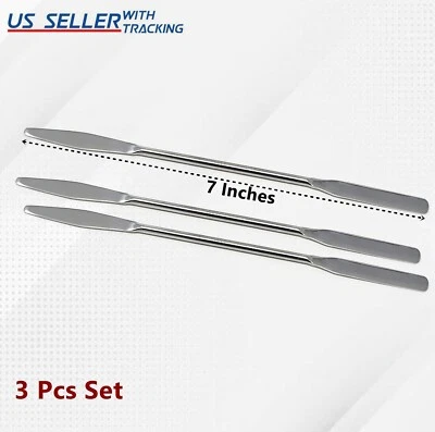 Scientific Lab Micro Espátula 7" Acero Inoxidable Redondo/Flecha Cónica Juego de 3 Piezas Foto 1 de 3