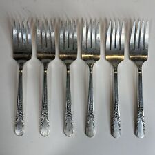 Simeon L & George H. Rogers Co X/TRA Silver Plated 6 Desert Forks Jasmine 1939