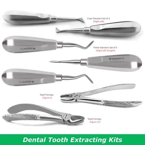 DENTAL ORAL SURGERY EXTRACTING LUXATING ELEVATORS TOOTH REMOVAL FORCEPS SCALER - Picture 1 of 14