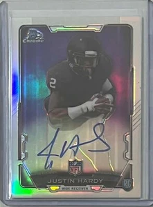 JUSTIN HARDY AUTO 2015 BOWMAN CHROME REFRACTOR AUTOGRAPH EAST CAROLINA PIRATES - Picture 1 of 1