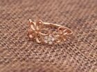1Ct Round Cut Lab-Created Diamond Women Flower Fancy Ring 14k Rose Gold Plated