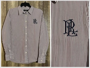Camisa Polo Lauren Ralph Lauren Ciruela Rayas Elastizada Logo LRL Para Mujer’s Grande - Imagen 1 de 9