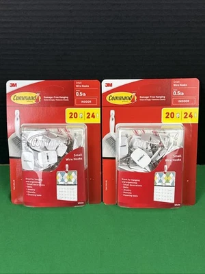 2 Pack Command Small Wire Toggle Hooks White - 20 Hooks 24 Strips EACH - Image 1 of 4
