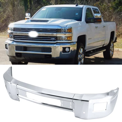 Chrome Steel Front Bumper for 2015-2019 Chevy Silverado 2500 3500 HD w/ Fog */L - Image 1 of 4