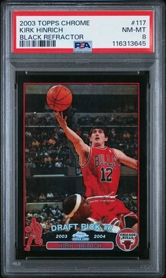 Topps 2003 cromo Kirk Hinrich refractor negro 67/500 #117 PSA 8 casi nuevo-como nuevo Foto 1 de 2