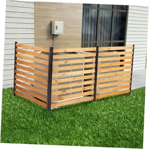 Outdoor Privacy Screen Fence Panels,Wood Privacy Screen Slatted No-Dig Fence - Picture 1 of 7