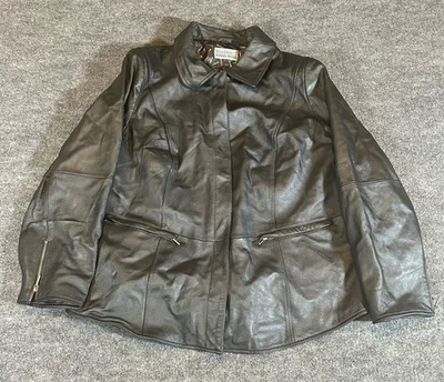 Bradley By Bradley Bayou Womens XL Metallic Leather Snap Button Jacket  - Image 1 of 4