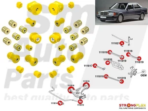 Kit boccole per asse anteriore e posteriore S per Mercedes 190 W201, E W124, SL R129 - Foto 1 di 14