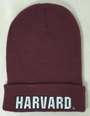 Gorro tejido de la Universidad de Harvard Invierno Carmesí Logo Gorra Escuela Universitaria Esquí Foto 1 de 3