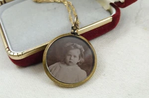 Antique Edwardian Rolled Gold Double Photo Locket Pendant c1900 - Picture 1 of 22
