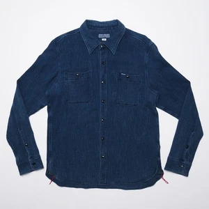 Iron Heart IHSH-96-Ind Indigo Waffle Work Shirt Japan Made L JAPAN - Picture 1 of 20