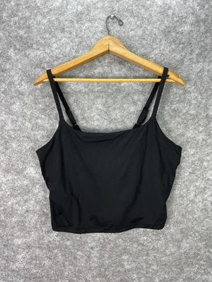 Camiseta sin mangas Athleta para mujer XL negra correa ajustable estante sujetador corto atlético Foto 1 de 4