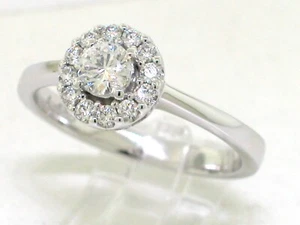 Venta Anillo Flores Brillantes 585 Oro Blanco 14Kt Oro 13 Brillantes 0,50ct Wesselton - Imagen 1 de 9