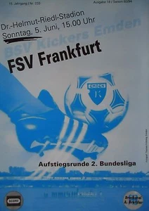 Programm AR 2. Bundesliga 1993/94 Kickers Emden - Frankfurt  - Bild 1 von 1