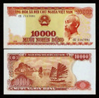 Vietnam 10000 Dong P-109 1990 World Currency Vietnamese Junk Boat Unc Bank Note