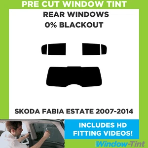 For Skoda Fabia Estate 2007-2014 Pre Cut Window Tint Rear 0% Blackout Film - Picture 1 of 10