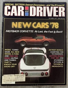 October 1977 CAR & DRIVER ~ 1978 NEW CARS; Fastback Corvette, Datsun 280-Z tests - Picture 1 of 10