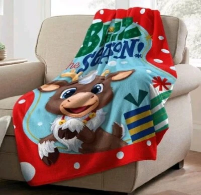 Reindeer in Here Plush Throw Blanket Blizz the Season Christmas Gift 60"x46" NEW - Image 1 of 4