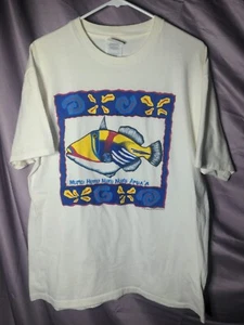 Vintage 1994 Hawaiian State Fish Graphic Print T-shirt Adult Large Single Stitch - Imagen 1 de 5