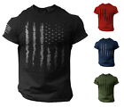 Nowy męski t-shirt z flagą amerykańską miękki styl | koszulka USA Pride | styl pół dopasowany