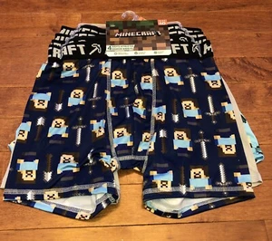 Minecraft Boy’s Set Of 4 Athletic Boxer Briefs Underwear New Size 10 - Picture 1 of 6