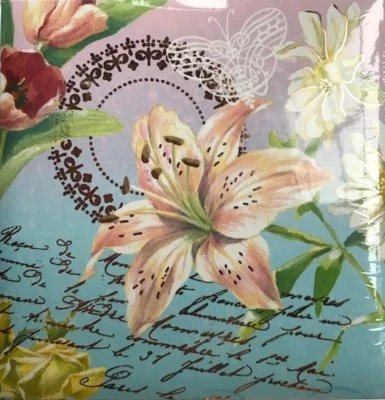 Carol Wilson Fine Arts Stationery Memo Pad Notepad Pen 150 Sheets Floral Lilly - Image 1 of 4