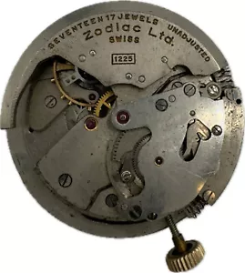 Orologio Vintage Zodiac Autografo Autografo Automatico Uomo Movimento 1225 Riserva di Carica - Foto 1 di 2