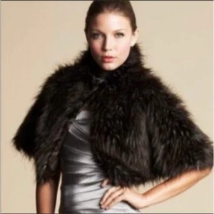 Bebe Faux Fur Brown Cape Capelet Wrap Size Small/Medium - Picture 1 of 9