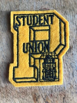 Vtg Student Union Felt Sew On Patch 3.5” Badge Yellow Letterman Lettermen - Image 1 of 4