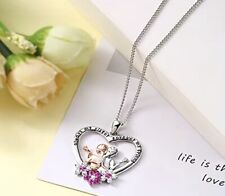 925 Sterling Silver Heart Necklace Engraved Forever My Sister