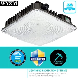2-PACK, LED Canopy Light Weatherproof for Parking Lot Corridor Street Garage 70W - Picture 1 of 11