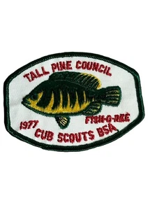 BSA 1977 Boy Scouts of America Cub Scouts Tall Pine Council Fish-O-Ree Aufnäher - Bild 1 von 10