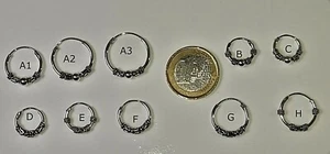 Sterling Silber 925 Bali Creolen einzeln oder als Paar keltisch gothic Varianten - Bild 1 von 23