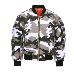Blouson Aviateur Bombers MA-1 Camouflage Urban Réversible Orange - Imagen 1 de 5