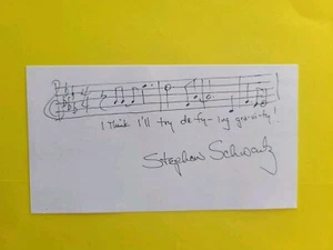 Stephen Schwartz AMQS, From WICKED " Defying gravity " Signed autographed - Picture 1 of 2