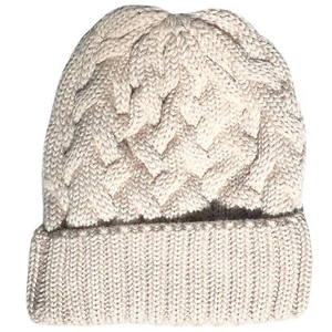 Adrienne Landau Kid's Girls Cable Knit Beanie Hat Tan OS NWT MSRP $75 - Picture 1 of 1