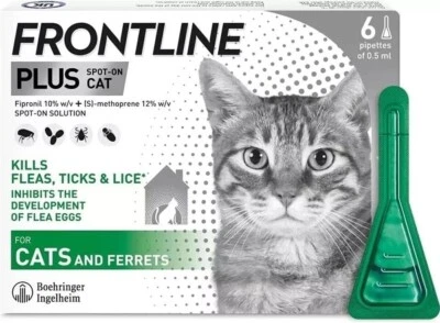 MARKENLOS FRONTLINE Spot On Plus Flea Tick Treatment For Cats And Ferrets 6 Pipettes