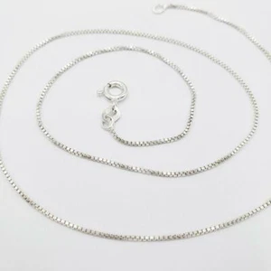 Very Fine 1mm Italian Sterling Square Chain 16” QVC - Picture 1 of 7