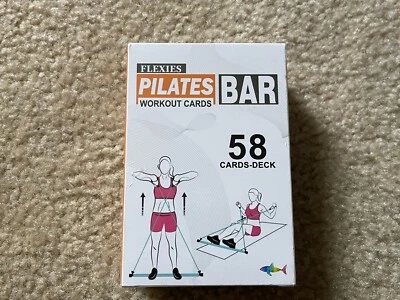 Cartões de treino Flexies Pilates Bar 58 cartas-deck tubarão fitness novo lacrado - Imagem 1 de 4