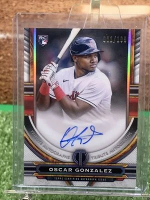 2023 Topps Tribute Oscar Gonzalez Auto RC 21/199 Cleveland Indians/Guardians - Image 1 of 4