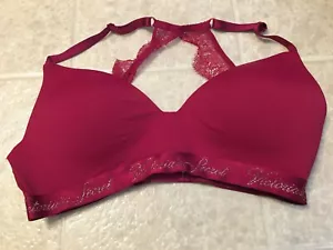 T-shirt Victoria's Secret reggiseno wireless leggermente foderato oro bordeaux 34D ottime condizioni - Foto 1 di 4
