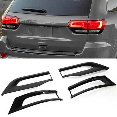 For Jeep Grand Cherokee 2014-2021 Gloss Black Tail Light Lamp Cover Trim Bezel Foto 1 de 4