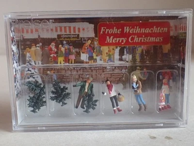Preiser Weihnachtsbaumverkauf Weihnachten Winter x-Mas 10627 H0 1:87 OVP 6Fig - Bild 1 von 2