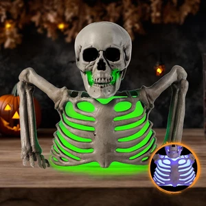 Scheletro Illuminato Decorazione da Tavolo per Interni ed Esterni Feste Halloween - Foto 1 di 9