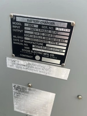 Bogue 42 V Battery Charger 3 Phase Model 8826 - Image 1 of 3