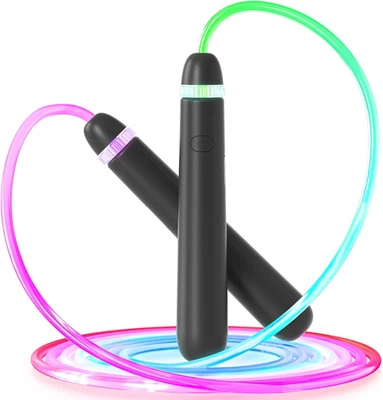 ACHDOFITS LED Light up Jump Rope for Kids and Adult, Adjustable Glowing Skipping Rope for