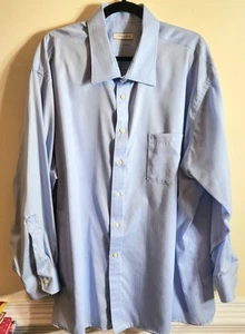 34/35 20 Regular Joseph Abboud Blue Dress Shirt (Men's 100% Cotton Collar LS) - Picture 1 of 3